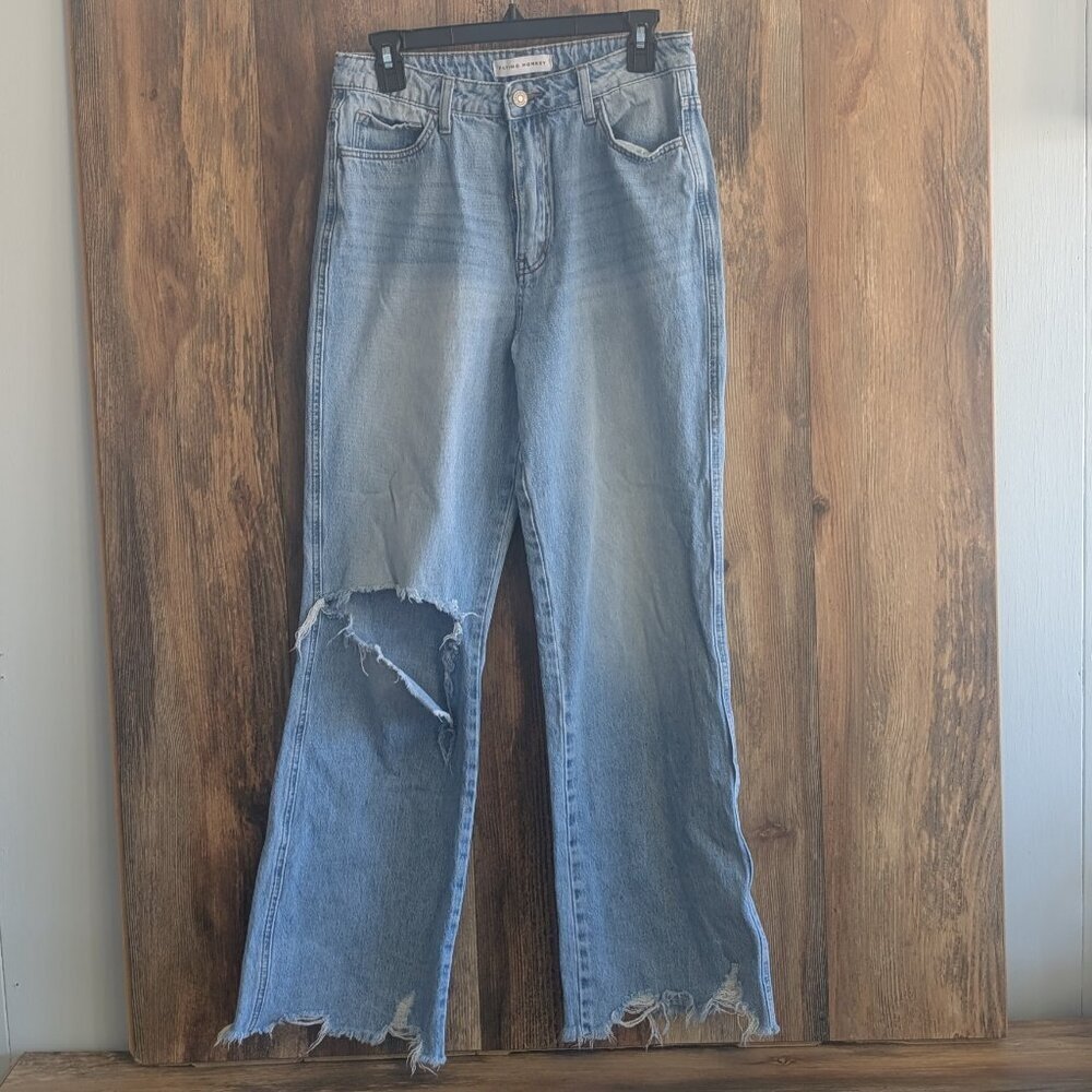 Flying Monkey Destroyed Light Wash Dad Jean 51689R Size 28